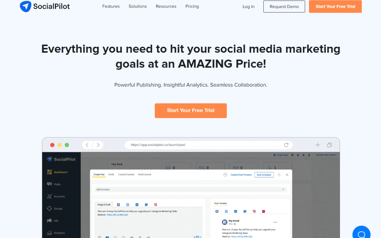 socialpilot social media analytics