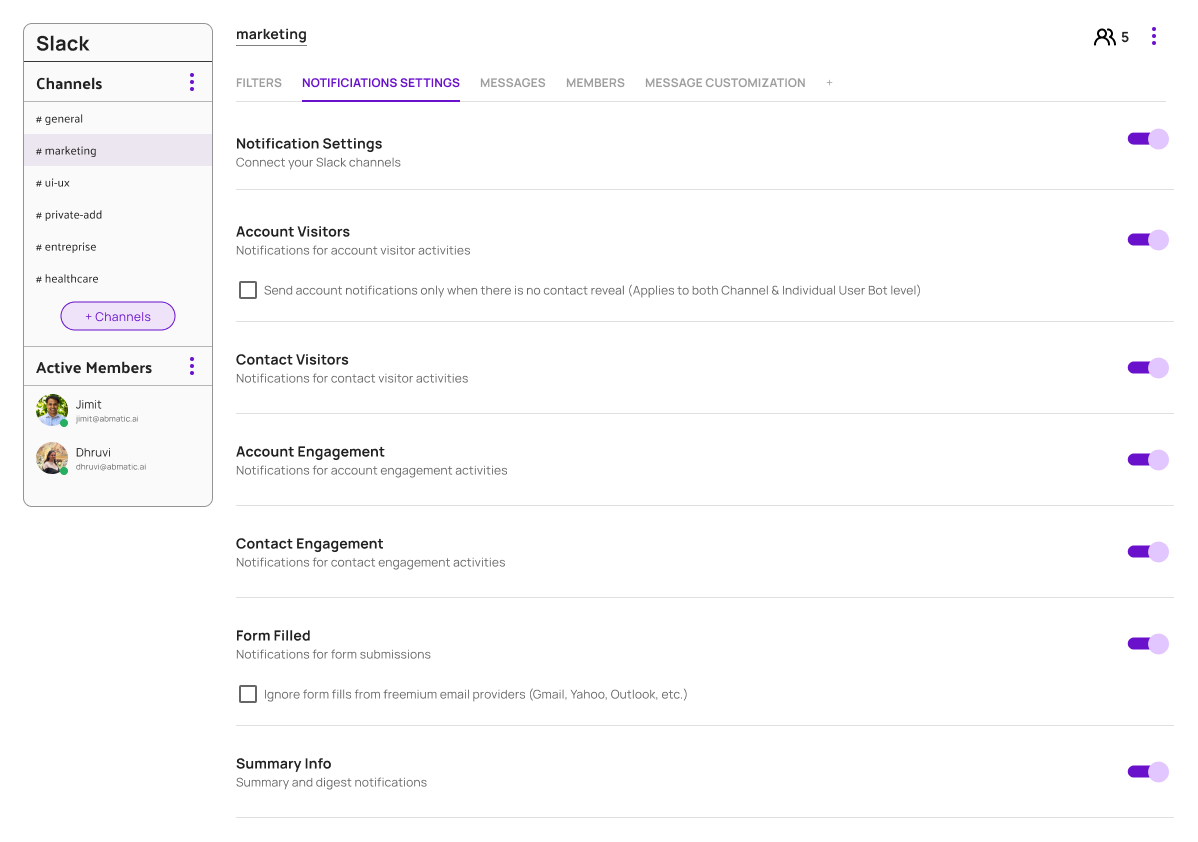 NOTIFICIATIONS SETTINGS_Slack