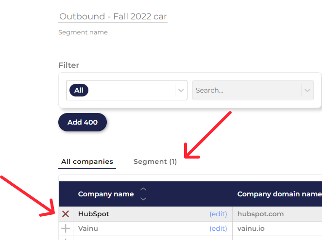 Add contacts to your outbound segment