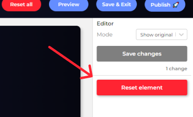Reset elements in the Show original editor mode