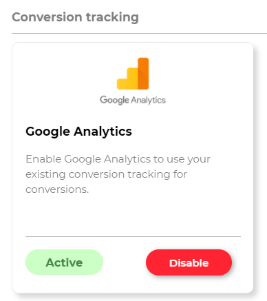 Google Analytics integration active
